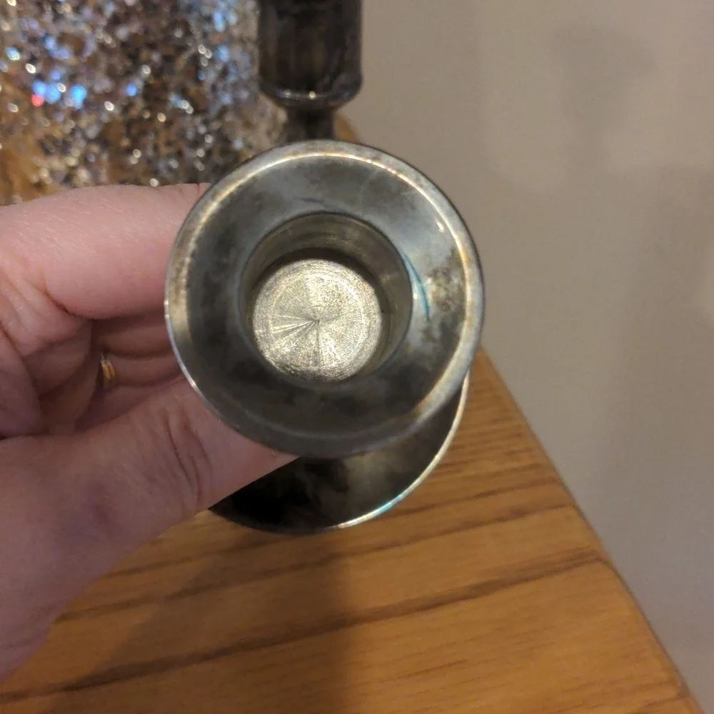 Antique Brass Aged Patina Taper Candlestick Holders